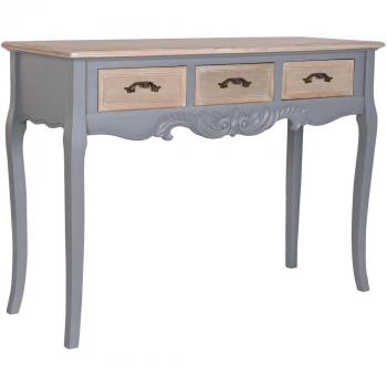 Consola de Paulownia y MDF Gris con 3 Cajones - 109,5x39x78,5 cm - Fijalo