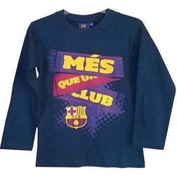 FC Barcelona - Tee Shirt Manga Larga FCB Barcelona Club azul tamaño de 3 a 8 años - 4 años, 6 años, 8 años, 3 años, 5 años azul 3 años