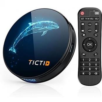 TICTID Android TV Box 10.0 D1 Plus【4G+32G】 RK3318 Quad-Core 64bit WiFi-Dual 5G/2.4G,BT 4.0, Smart TV Box 4K*2K UDR H.265, USB 3.0