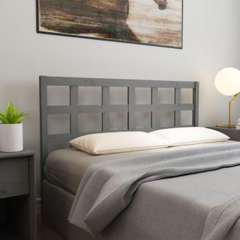 Cabecero para cama gris 145,5x4x100 cm madera maciza de pino
