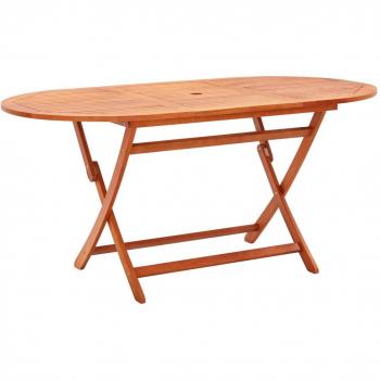 vidaXL Folding Garden Table 160x85x74 cm Solid Eucalyptus Wood