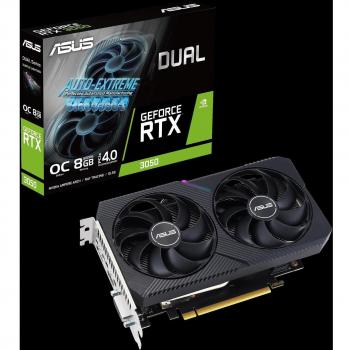 ASUS Dual GeForce RTX 3050 OC V2 8GB GDDR6 PCIe 4.0, 2x HDMI, DisplayPort, 1852MHz Boost Clock, RGB Lighting