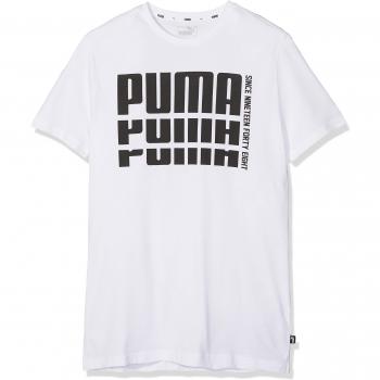 Puma Rebel Bold Basic – Camiseta, Niños, 852435, Puma White, 176