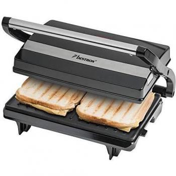 Grill Panini Multifuncional Bestron APM123Z, 700W, Antiadherente, Color Negro