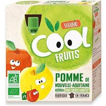 Vitabio Cool Fruits, Zumo de Manzana, 4 unidades x 90gr