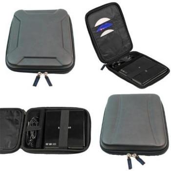 igadgitz Negro EVA Viajes Dura Funda Carcasa para Transcend 8K TS8XDVDS-K Extra Slim USB Regrabadora DVD Externa Cubierta Case