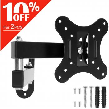 Soporte de pared universal para TV de 10KG, inclinable y giratorio, compatible con monitores LCD LED de 14-27 pulgadas