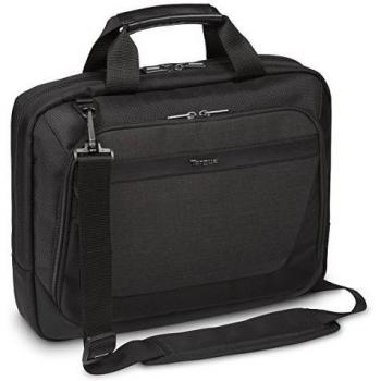 Targus CitySmart Slimline Laptop Satchel , Briefcase , Messenger Bag Lo mejor para viajeros urbanos y viajeros de negocios, se adapta a portátiles de hasta 14 - Negro Gris