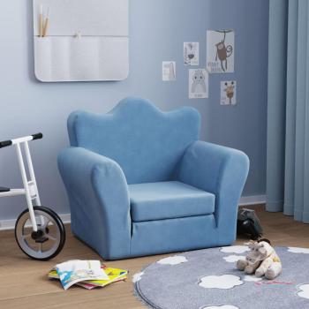 Sofá Cama Infantil de Felpa Suave Azul