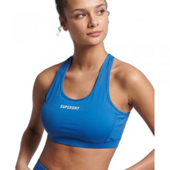 Superdry Sujetador Deportivo Core Mid Impact Bra Azul XL Mujer