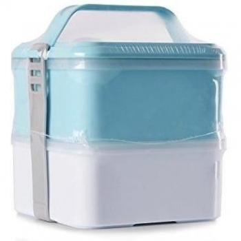 MacDiaz MD Almohadilla Bento Box Portable Phone Holder PlÁStico Almacenamiento Contenedor RectÁNgulo Con Mango 2 Tier Para Niños Adulto