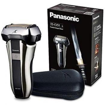 Panasonic ES-CV51-S803 Afeitadora Premium Compacta Eléctrica para Hombre/ Máquina de Afeitar de Láminas para Barba Recargable e Inalámbrica Fabricada en Japón (Motor Lineal, Wet&Dry, 5 Cuchillas)