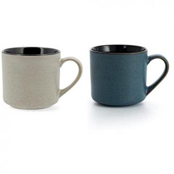 Taza Cerámica Beige Mate Blue Moon 54CL - Gran Tamaño, Material Saludable y Apto para Microondas