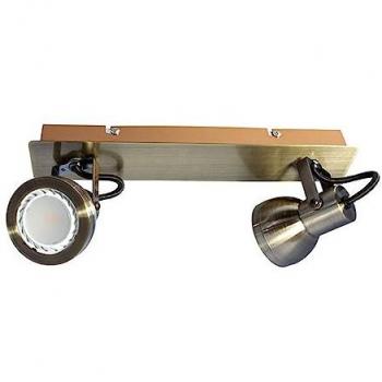 Aplique de Techo o Pared Heli 2 Focos GU10 Cuero IP20 Cristalrecord