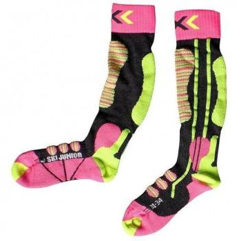 X-Socks Niños skistrumpf Junior, Infantil, SKI Junior, Fuchsia/Yellow