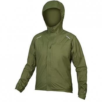 Chaqueta cortavientos impermeable para ciclismo Endura GV500 hombre verde oliva (L)