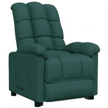 Sillón reclinable de tela verde oscuro Vidaxl