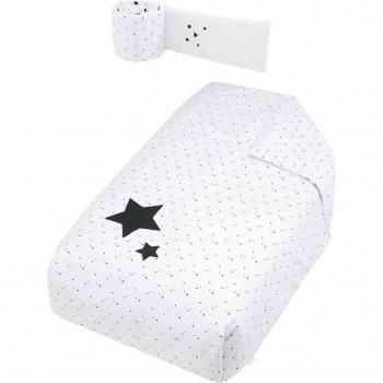 Juego textil 2 piezas para Cuna (60 x 120 cm.): Nórdico + Protector de Cuna Claire blanco/negro