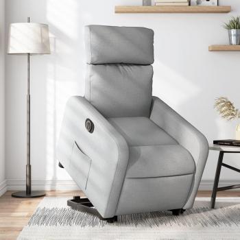 Sillón eléctrico reclinable elevable de tela gris claro, gris oscuro y negro - vidaXL Sillón cómodo para dormitorio y sala de relajación