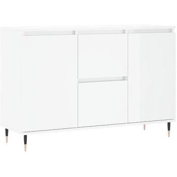 Aparador de madera de ingeniería blanco brillante 104x35x70 cm