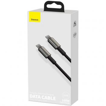 Baseus Cable USB-C para USB-C Tungsten Gold, 100W, 1M Negro