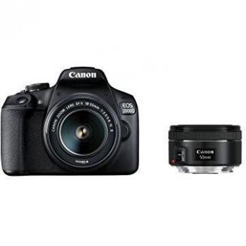 Canon EOS 2000d Cámara Réflex con El Objetivo EF-S 18 – 55 IS II + EF 50 1.8 STM Kit