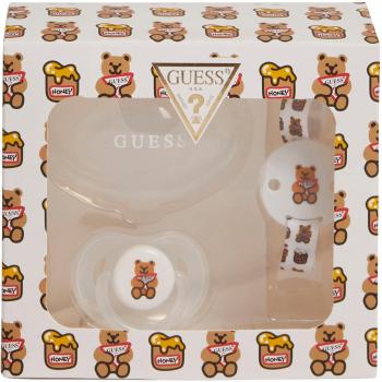 Guess Baby Girl Pacifier Set with Cap, Holder, and Clip