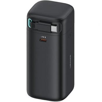 Powerbank Usams 18000mAh con Cable USB-C Retráctil PD45W Carga Rápida XMF Series Negro
