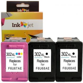 Pack de 3 cartuchos de tinta genérica HP 302XL de alta calidad