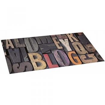 Stor Planet Croma - Alfombra Vinílica Estampada Wood Letras 45X75