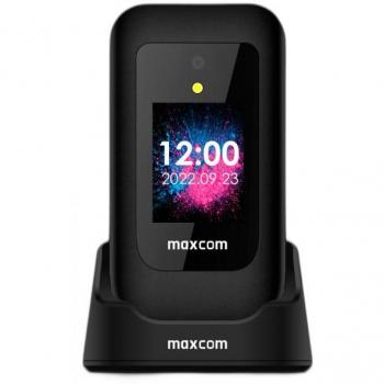 Teléfono Maxcom MM827L 4G con tapa, pantalla de 2.8, cámara de 2MP, SIM doble, batería de 1400 mAh, linterna, color negro