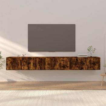 Mueble de TV de Pared 3 Piezas en Roble Ahumado 100x34,5x40 cm