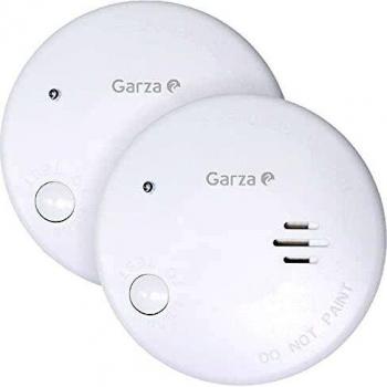Garza - Pack de 2 Mini Detectores de Humo Homologados para el Hogar. Alarma de Incendios de 85dB, Blanco