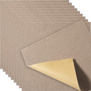 Losetas Autoadhesivas para Alfombras Despegables y Reutilizables, 457x457 mm, Fácil Instalación Bricolaje para Dormitorio y Sala de Estar (Marrón)