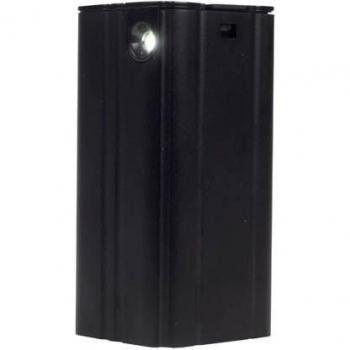SilverStone SST-PB03 - Cargador para teléfono móvil Powerbank de Aluminio para 4X Pilas AA con Entrada USB Micro-B y Salida Hembra USB Tipo-A, Negro