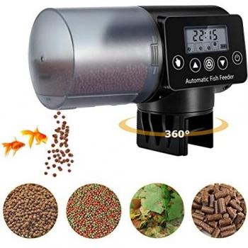 Acuario Alimentador Comedero Automatico Peces - 200ml Dispensador De Comida para Peces Programable para Acuario Alimentos para Peces con Pantalla LCD y el Tiempo de Alimentación Configuración