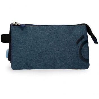 Enso Blue Estuche Triple Azul 22x12x5 cms Poliéster
