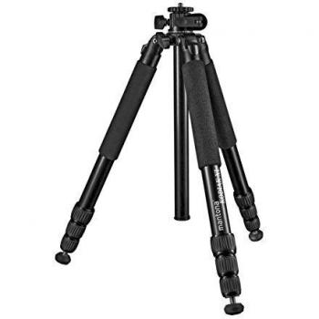Trípode Profesional Mantona Kodiak XL 324 - Metal, Color Negro y Gris, Columna Central Giratoria, Espigas y Columna Central Adicional