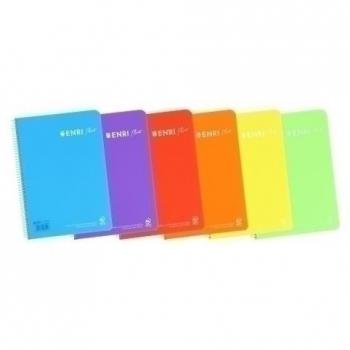 Enri Cuaderno Folio Tapa Polipropileno 80 Hojas 90g/m² Pauta 2.5mm Colores Surtidos Ref.400133586