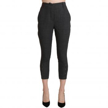 Ermanno Scervino High Waist Capri Cropped Cotton Pants - Gray, Size IT38|XS, Female, Black High-Waisted Cropped Capri Pants - Size 2XS