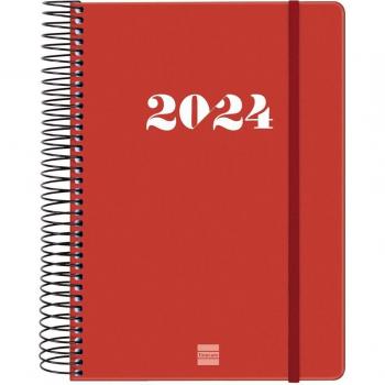Finocam - Agenda Espiral My 2024 Rojo Enero 2024 - Diciembre 2024 (12 meses) Español