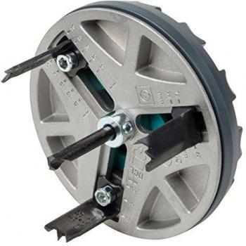 Wolfcraft 5977000 Sierra de corona ajustable, diámetro de 45-90 mm, Gris/argent/noir