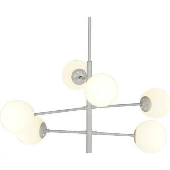 Lámpara de Techo Metal y Cristal 96x73x50 cm Blanco con Bolas