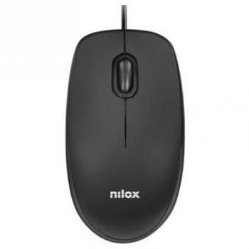 Ratón Óptico Nilox con Cable USB, 1600 DPI, Color Negro