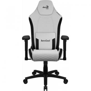 Aerocool Crown Gaming Chair White, Ergonomic with Adjustable Cushions, Premium Synthetic Leather