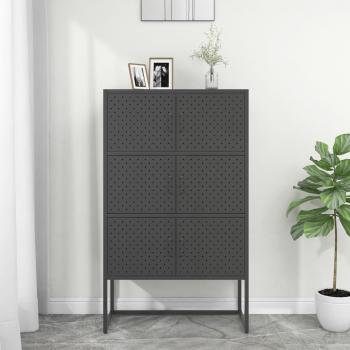 Highboard Anthracite Steel 80x35x135 cm