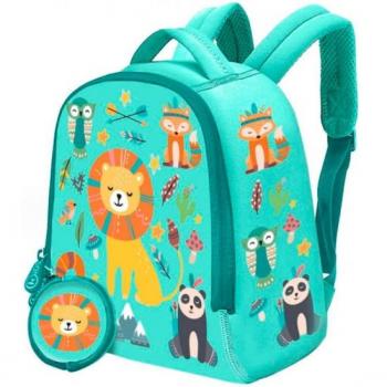 Mochila + Monedero Animales Neopreno 25cm - Kids Licensing