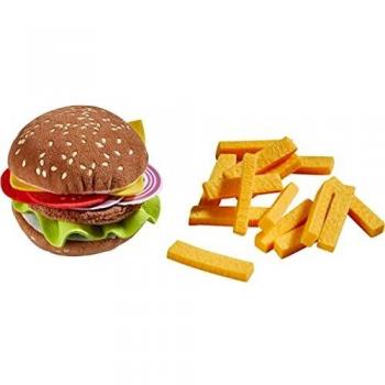 HABA 305817-Burger mit Pommes frites, Küchenspielzeug AB 3 Jahren Juguete de Cocina, Color marrón