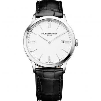 Reloj Baume & Mercier Classima M0A10323 de Hombre con Correa de Piel Negra y Esfera Blanca