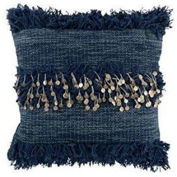 Cojín Decorativo Bordado Espejo Azul 45x45x4cm
